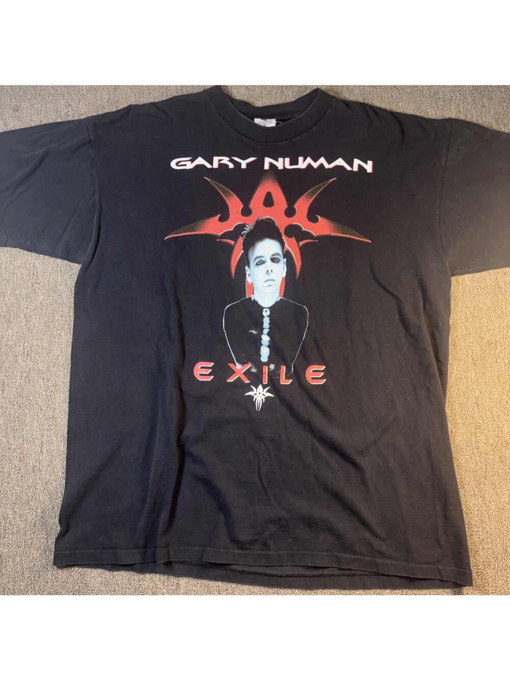 Vintage 1998 Gary Newman Exile Tour T-shirt XL Black Single Stitch New Wave